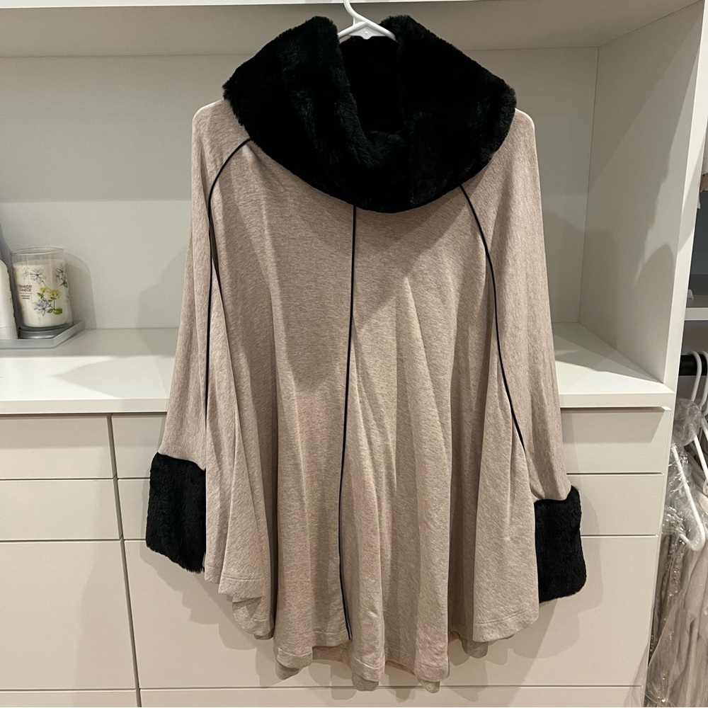 Saks Fifth Avenue Faux Fur Poncho